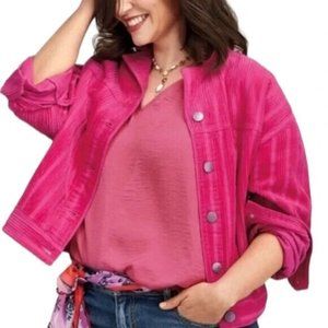 Cabi Cheeky Topper Pink Corduroy Jacket - Size XS